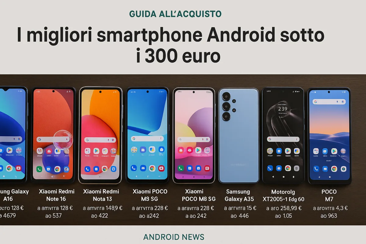 I migliori smartphone Android sotto i 300 euro