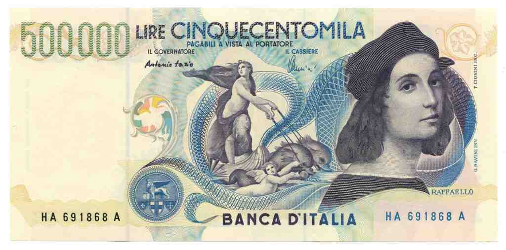 banconota con Raffaello