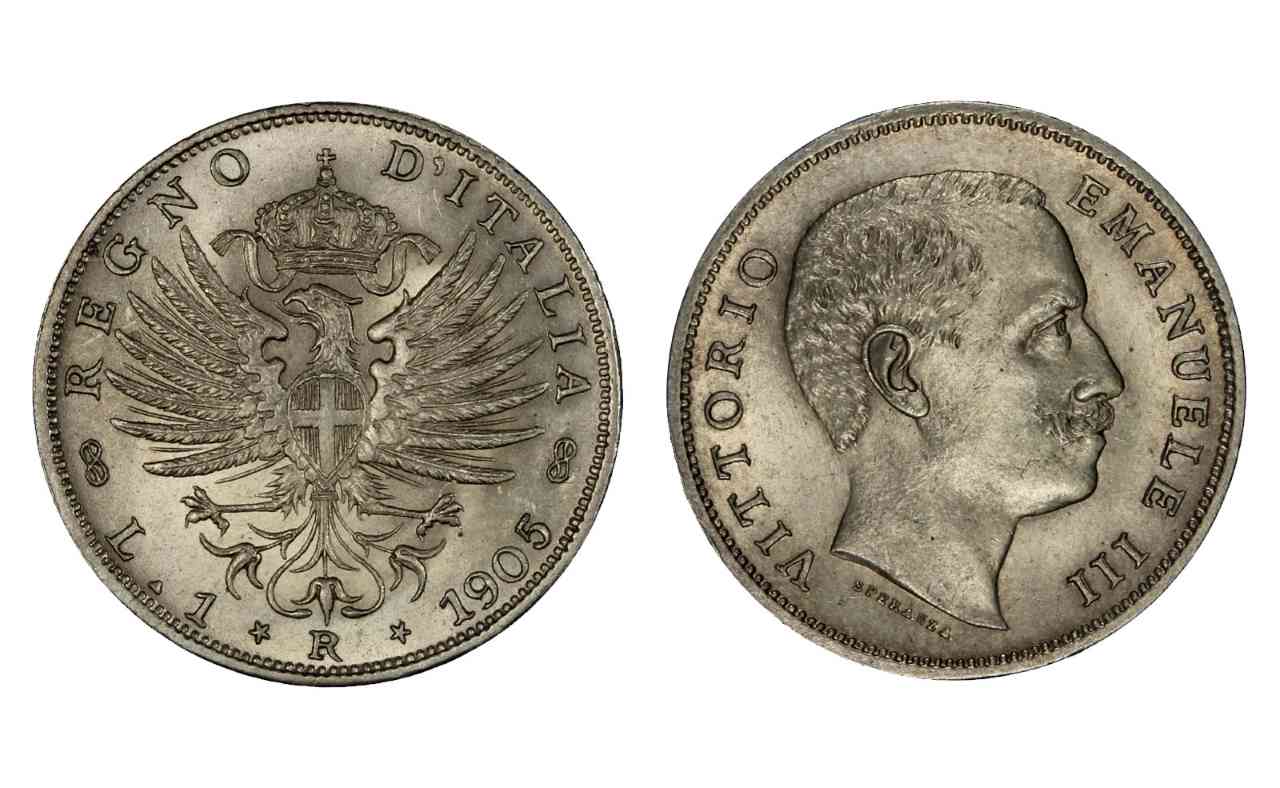 moneta con Vittorio Emanuele III